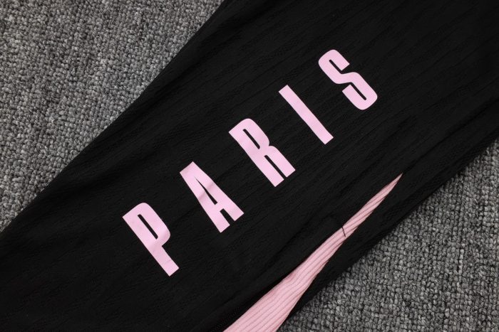 PSG 24-25 Black Player Version Half-Zip Jacket with Pink Shoulders - 图片 3