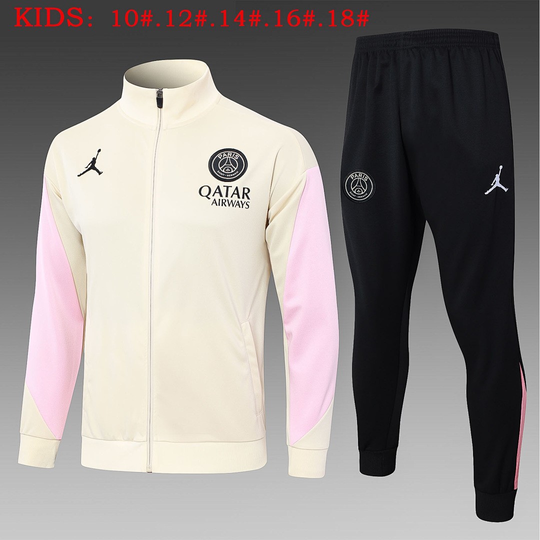 Paris Saint-Germain 24/25 Long Zipper Jacket Apricot Kids