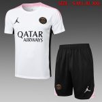 Paris Saint-Germain 24-25 Jordan Short Sleeve Training Top White with Pink Shoulders