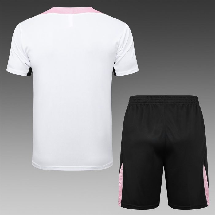 Paris Saint-Germain 24-25 Jordan Short Sleeve Training Top White with Pink Shoulders - 图片 6