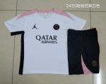 Paris Saint-Germain 24-25 Jordan Short Sleeve Training Top White with Pink Shoulders - 图片 9