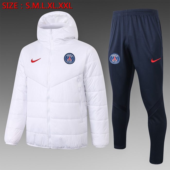 2021 PSG White Cotton Jacket S-2XL - 图片 2