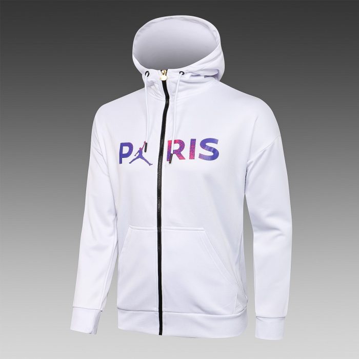 PSG 21/22 Long Zip Jacket White - 图片 4