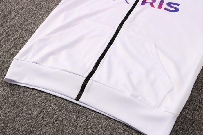 PSG 21/22 Long Zip Jacket White - 图片 7