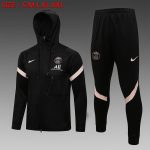 Paris Saint-Germain Black Long Zip Jacket with Pink Trim