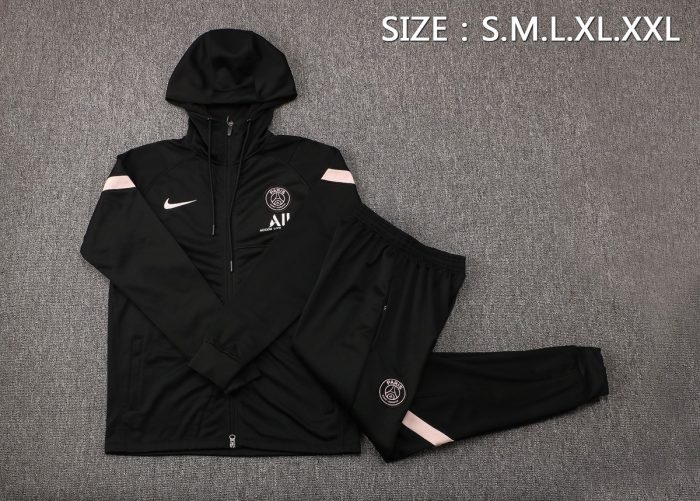 Paris Saint-Germain Black Long Zip Jacket with Pink Trim - 图片 2