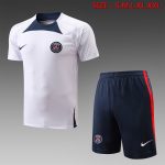 Nike Paris Saint-Germain 2022-2023 White Short Sleeve Training Set with 5-Inch Shorts