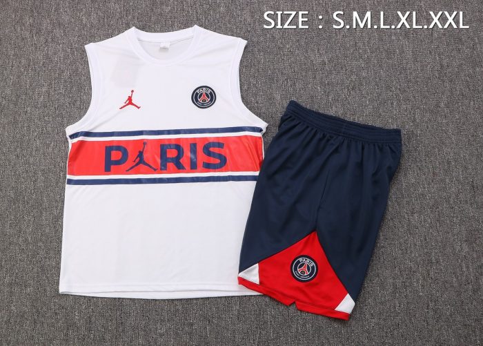 PSG 22/23 Jordan White Vest (Red Chest Badge) - 图片 6