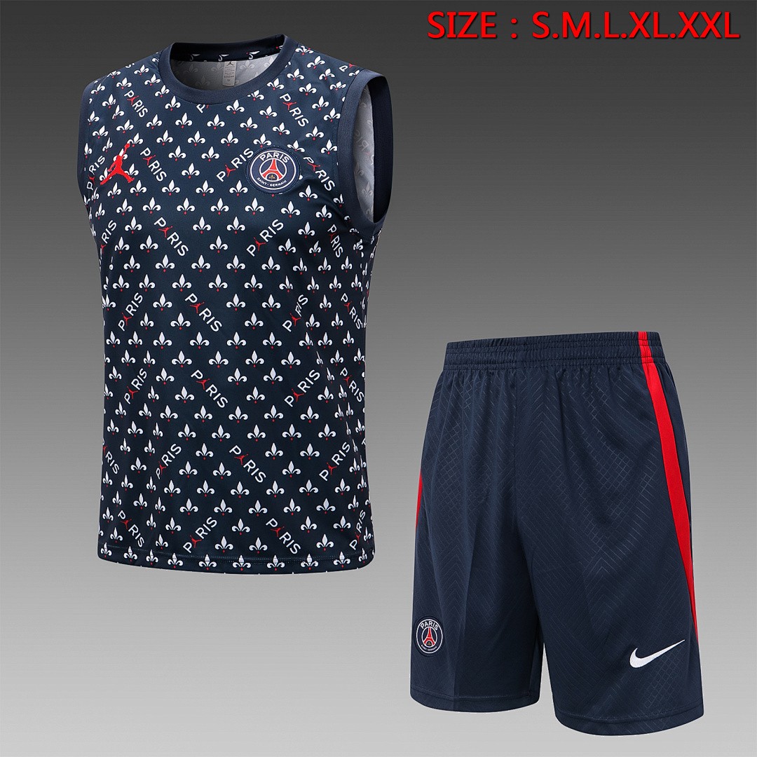 PSG 2022-2023 Jordan Blue Vest (Full Body Spray)