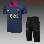 PSG 23/24 Short Sleeve Training Set in Royal Blue (with 7/8 Pants)