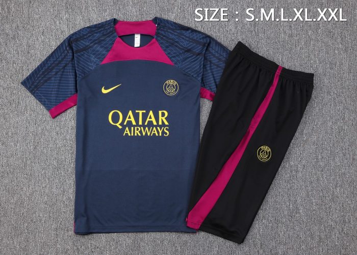 PSG 23/24 Short Sleeve Training Set in Royal Blue (with 7/8 Pants) - 图片 2