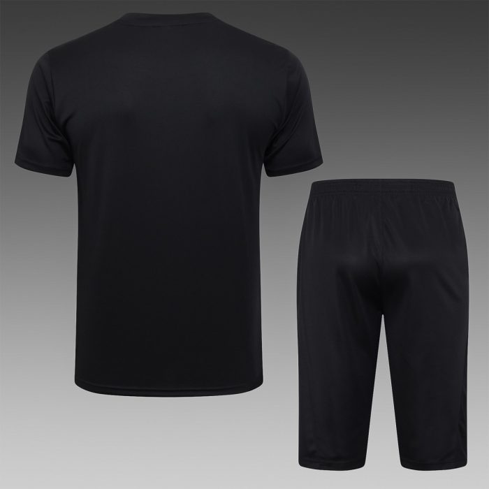 PSG 22-23 Jordan Black Short Sleeve Training Set with 3/4 Pants - 图片 6