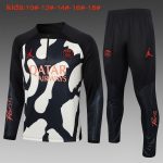 PSG 23/24 Half-Zip Jordan Black Yellow Splatter Kids