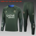 PSG 23/24 Half-Zip Jordan Paris Dark Green Kids - 图片 2