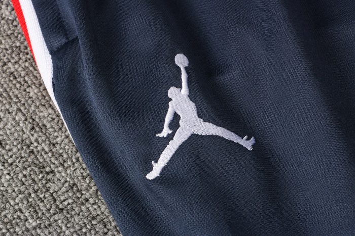 PSG 21/22 Jordan Blue with Red Half-Zip Hoodie S-2XL - 图片 3