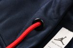 PSG 21/22 Jordan Blue with Red Half-Zip Hoodie S-2XL - 图片 6