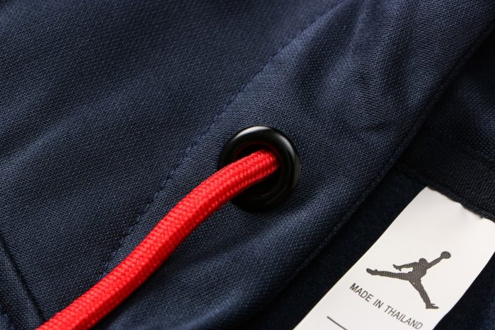 PSG 21/22 Jordan Blue with Red Half-Zip Hoodie S-2XL - 图片 6