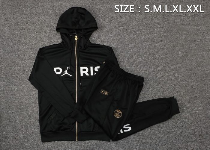 PSG 21/22 Long Zip Jacket Black with Gold Zipper - 图片 2