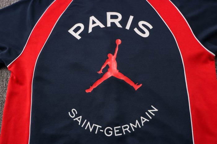 PSG 21/22 Jordan Paris Navy Blue (White Zipper) Long Zip Jacket - 图片 4