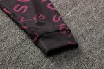 PSG 21-22 Jordan Black Long Zip Jacket with Purple Full Sleeve Ads - 图片 6