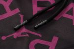 PSG 21-22 Jordan Black Long Zip Jacket with Purple Full Sleeve Ads - 图片 7