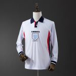 1998 England Home Retro Long Sleeve Jersey