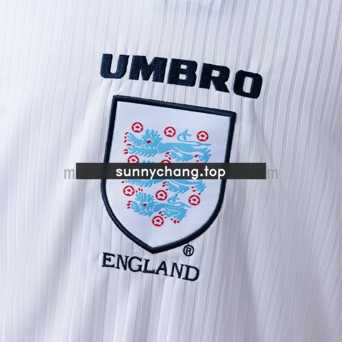 1998 England Home Retro Long Sleeve Jersey - 图片 3