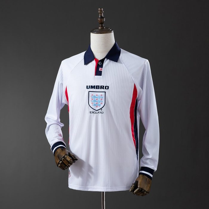 1998 England Home Retro Long Sleeve Jersey - 图片 6