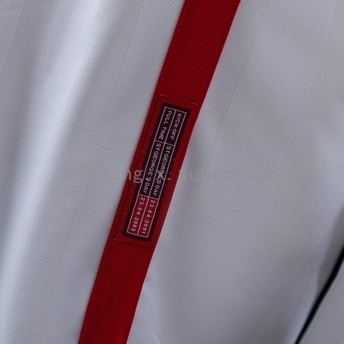 England 2002 Home Retro Long Sleeve Jersey - 图片 2