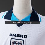 England 1996 Home Long Sleeve Retro Jersey - 图片 4