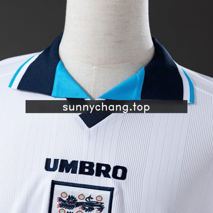 England 1996 Home Long Sleeve Retro Jersey - 图片 4