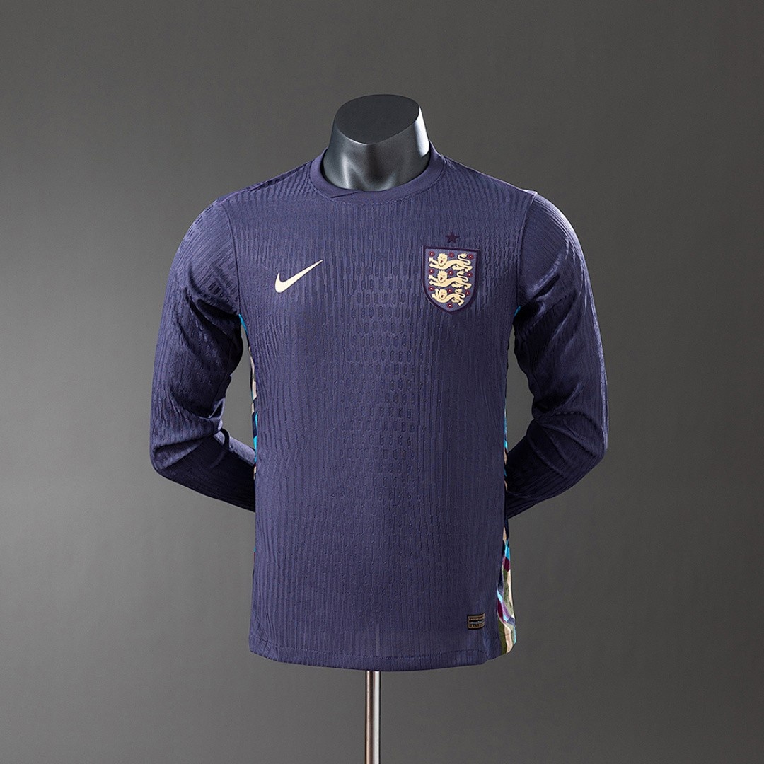 JER-7423_1 England 2024 Away Long Sleeve Player Version Jersey - 图片 1