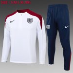 England 24-25 White Half-Zip Jacket
