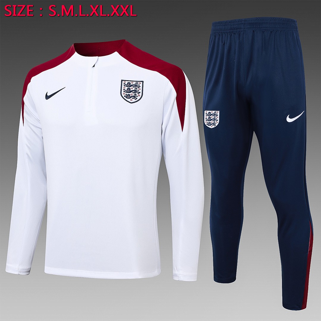 JER-7439_1 England 24-25 White Half-Zip Jacket - 图片 1