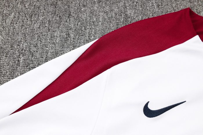 England 24-25 White Half-Zip Jacket - 图片 5