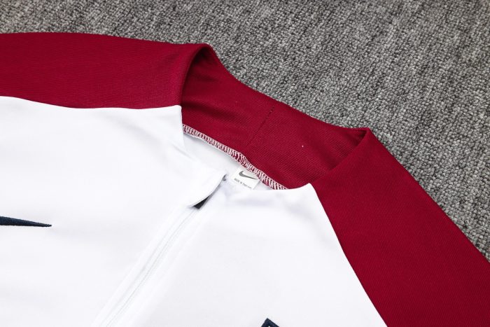 England 24-25 White Half-Zip Jacket - 图片 6