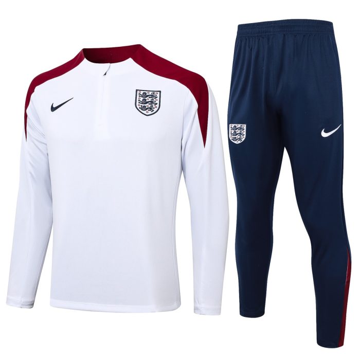 England 24-25 White Half-Zip Jacket - 图片 8