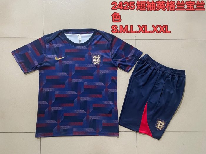 England 24-25 Short Sleeve Blue Spray Print - 图片 9