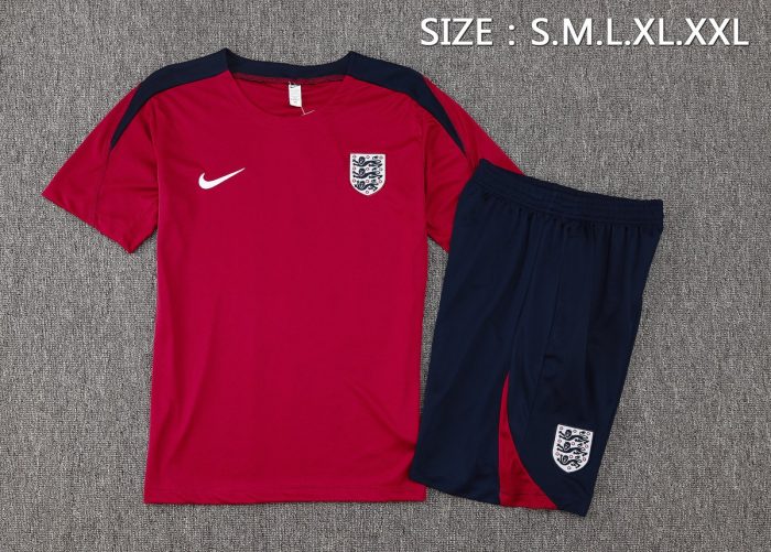 England 24-25 Maroon Short Sleeve Training Kit - 图片 2