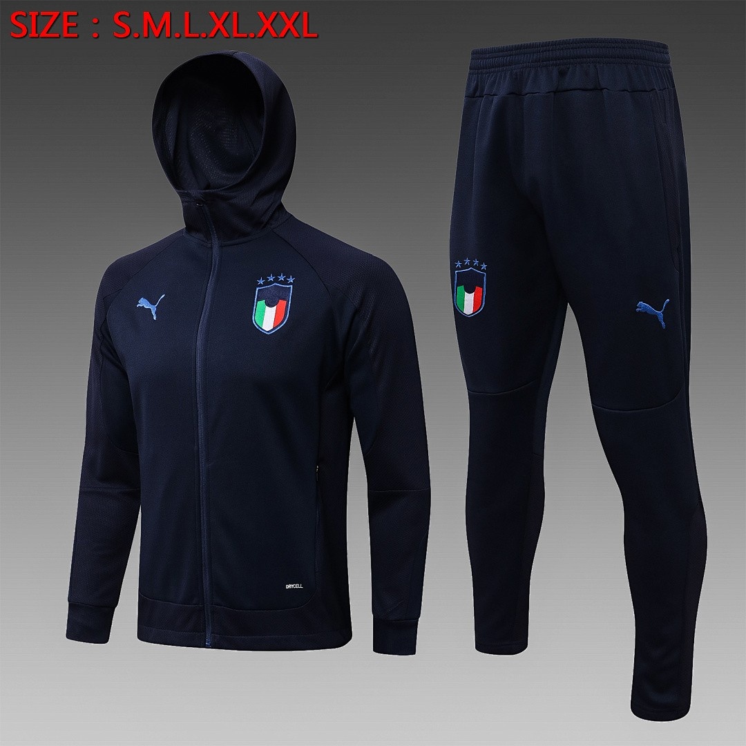 Italy 21-22 Long Zip Jacket Navy Blue
