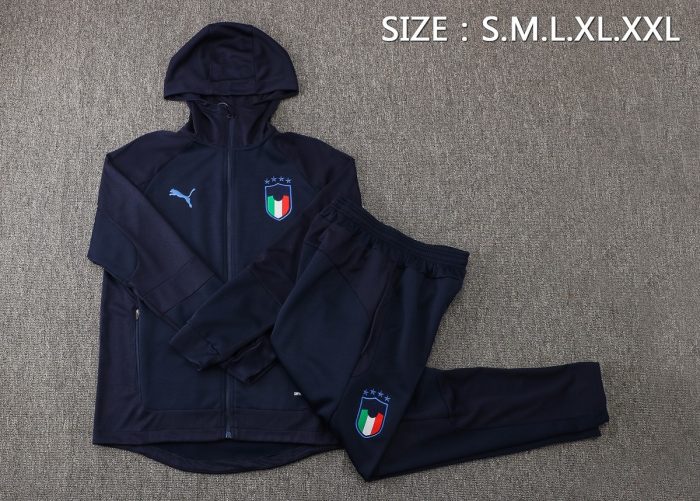 Italy 21-22 Long Zip Jacket Navy Blue - 图片 2