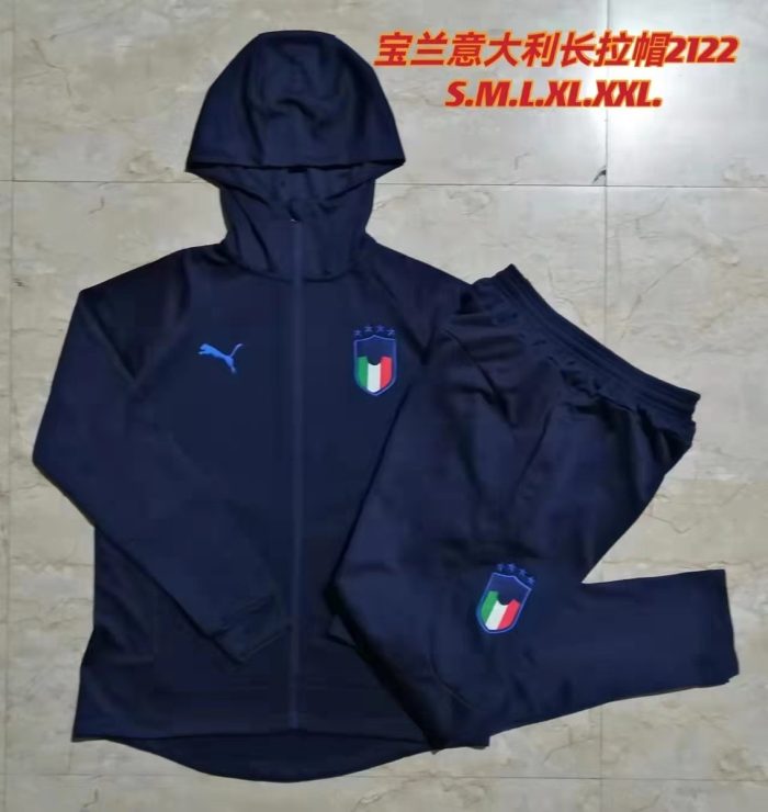 Italy 21-22 Long Zip Jacket Navy Blue - 图片 9