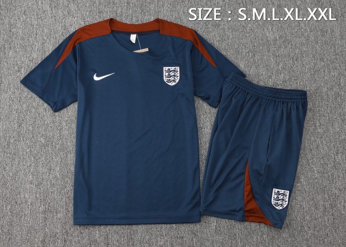 England 24-25 Blue Short Sleeve Training Suit - 图片 2
