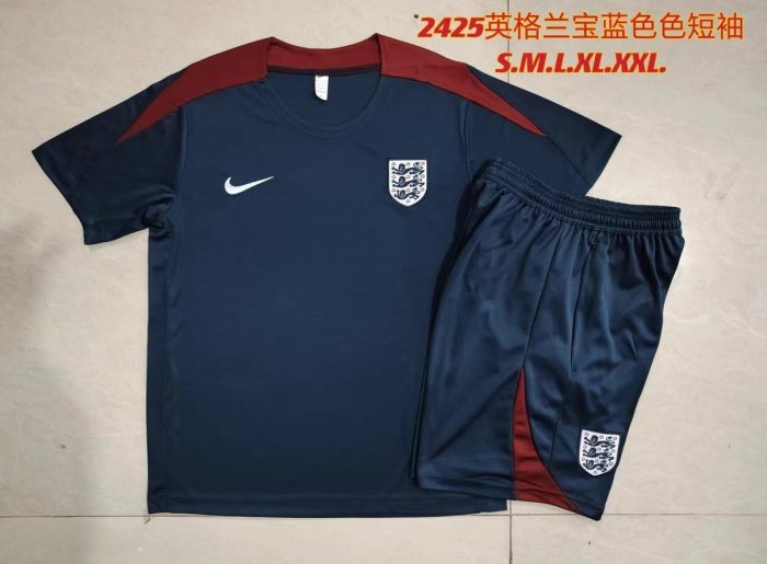 England 24-25 Blue Short Sleeve Training Suit - 图片 9