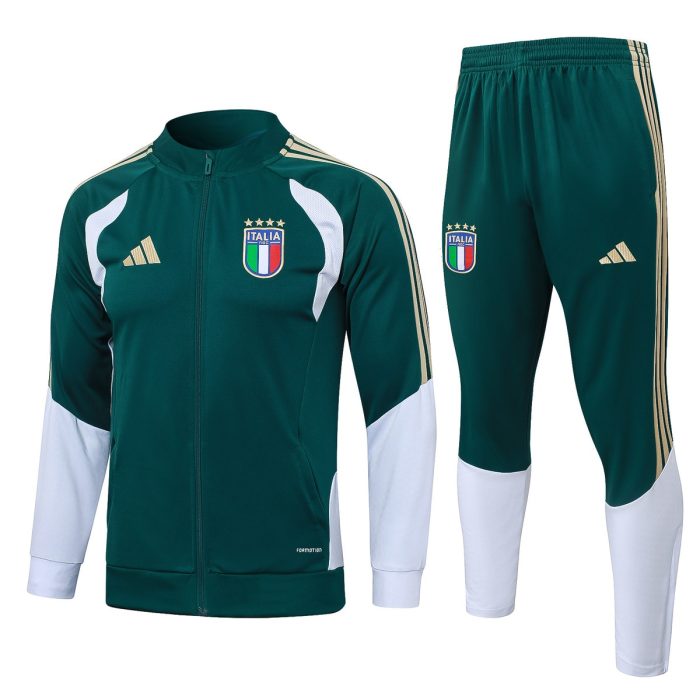 Italy Long Zipper Jacket Dark Green - 图片 8