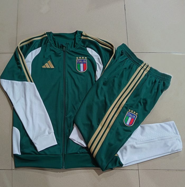 Italy Long Zipper Jacket Dark Green - 图片 9