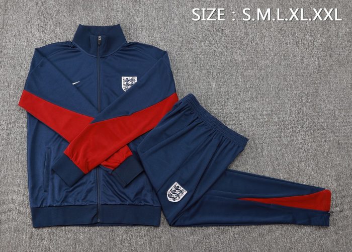 England 24-25 Long Zipper Jacket Navy Blue - 图片 2