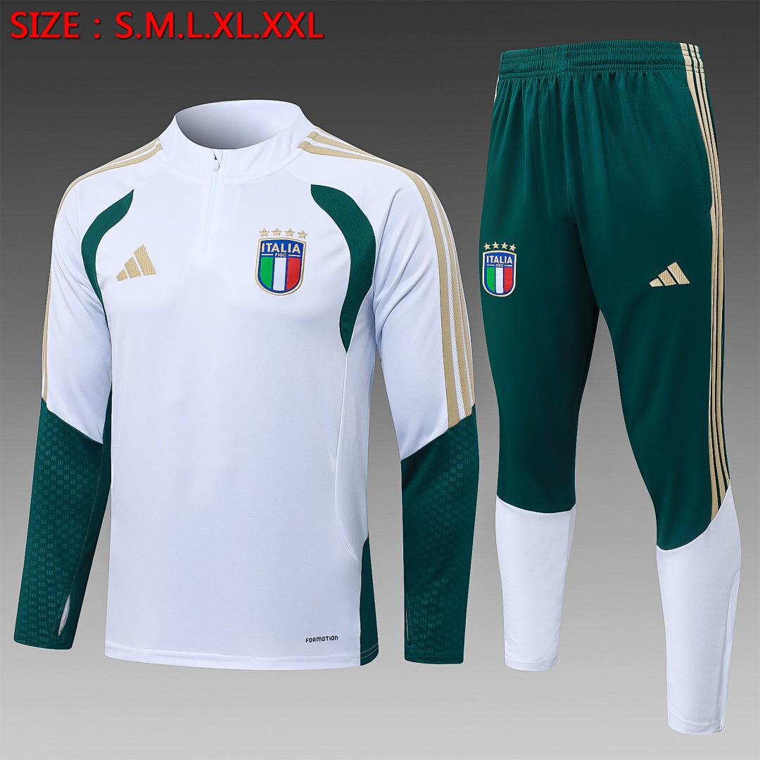JER-7454_1 Italy White Half-Zip Jacket - 图片 1