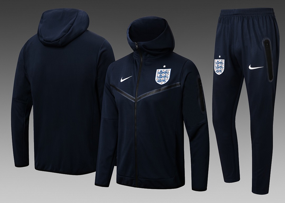 England 22/23 Blue Long Zip Jacket with Hood