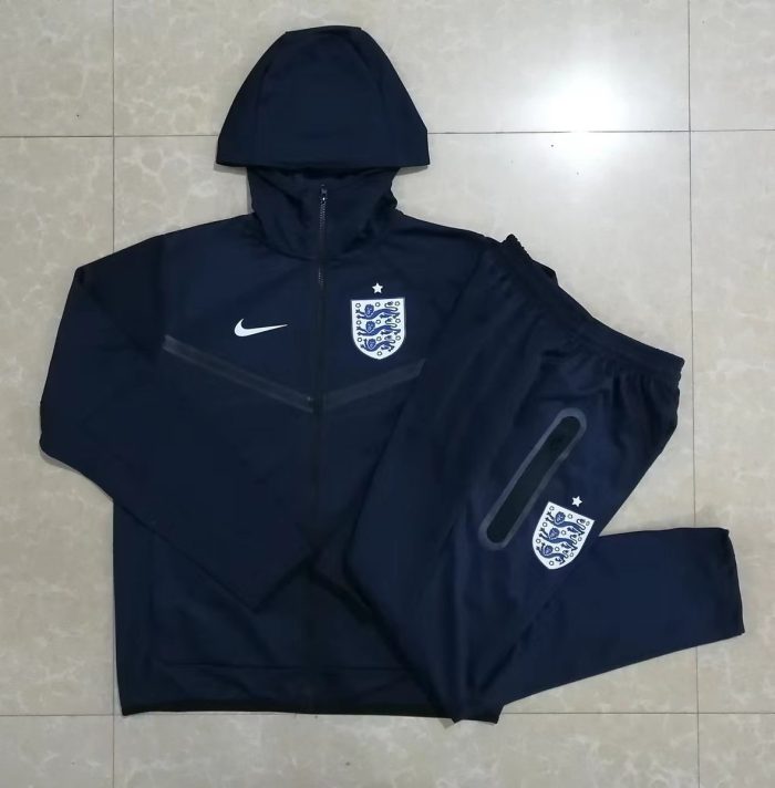 England 22/23 Blue Long Zip Jacket with Hood - 图片 9